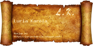 Luria Karola névjegykártya