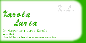 karola luria business card